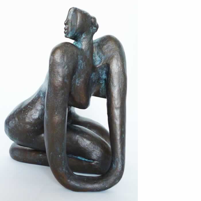 Eve (sold) Fired ceramic, painted bronze, patina, wax - H 29 x W 23 x D 28cm